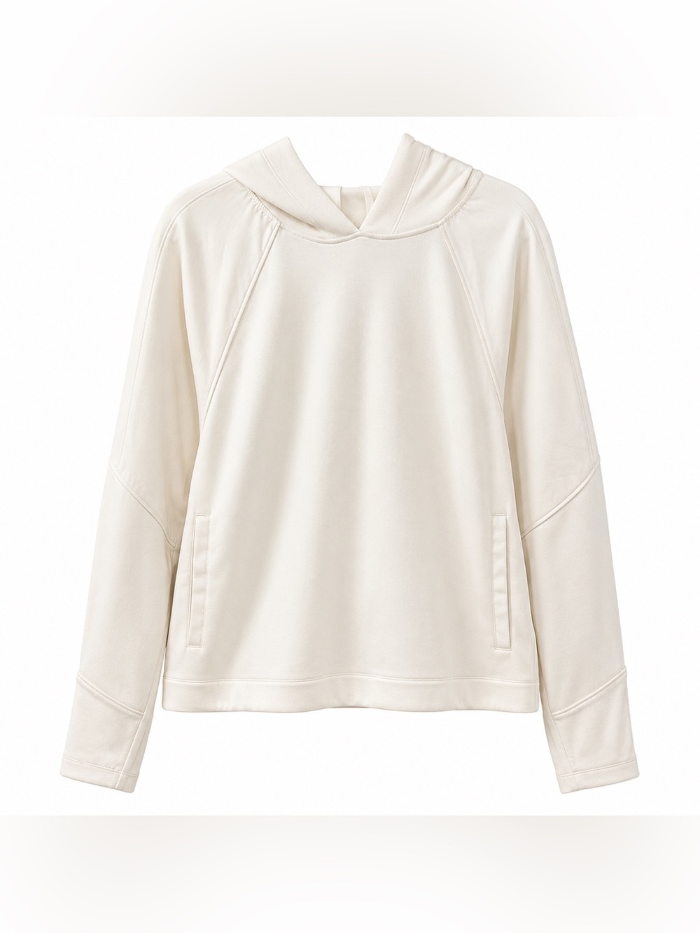 Athleta Get Set Sweatshirt Hoodie Large Cream Tencel Modal Athleisure